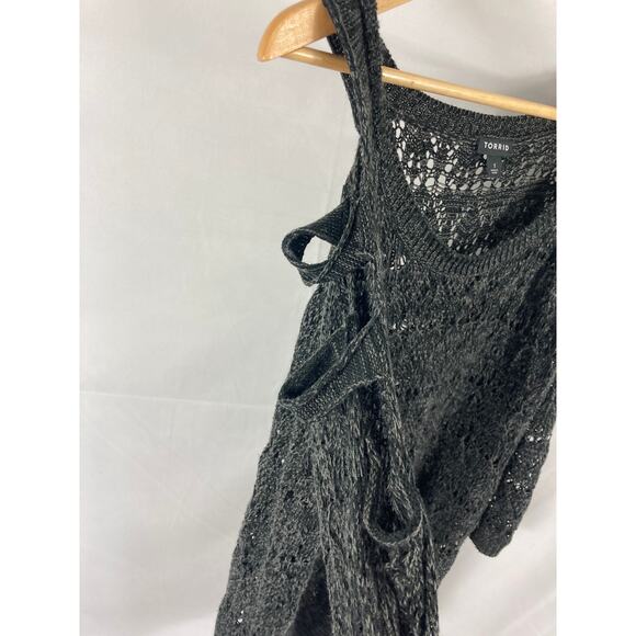 Torrid Grey Ladder & Pointelle Knit Sweater Size 1X - Picture 5 of 8